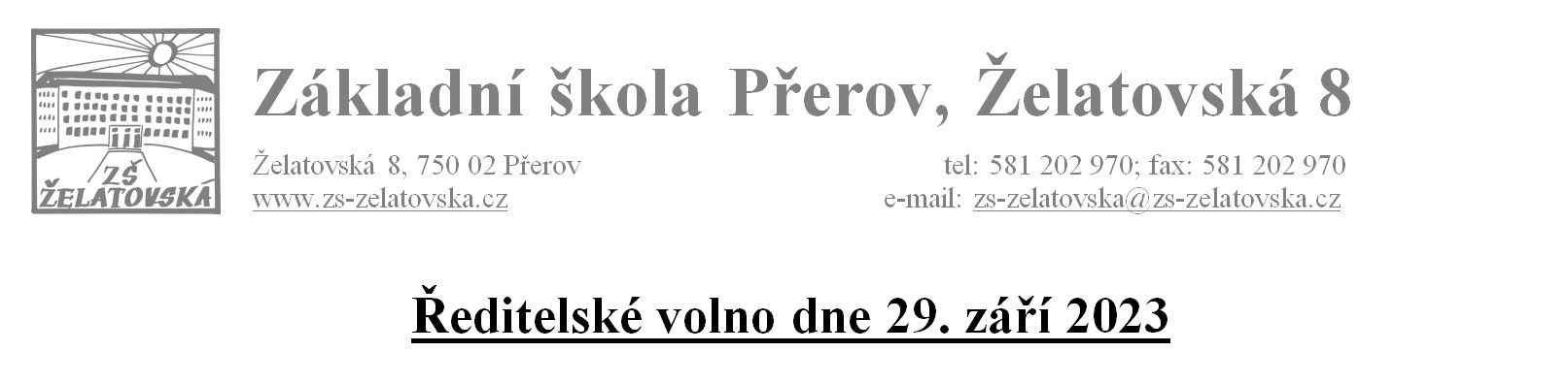Ředitelské volno v pátek 29. září 2023